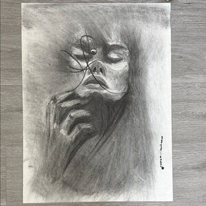 Abstract Charcoal Art Print